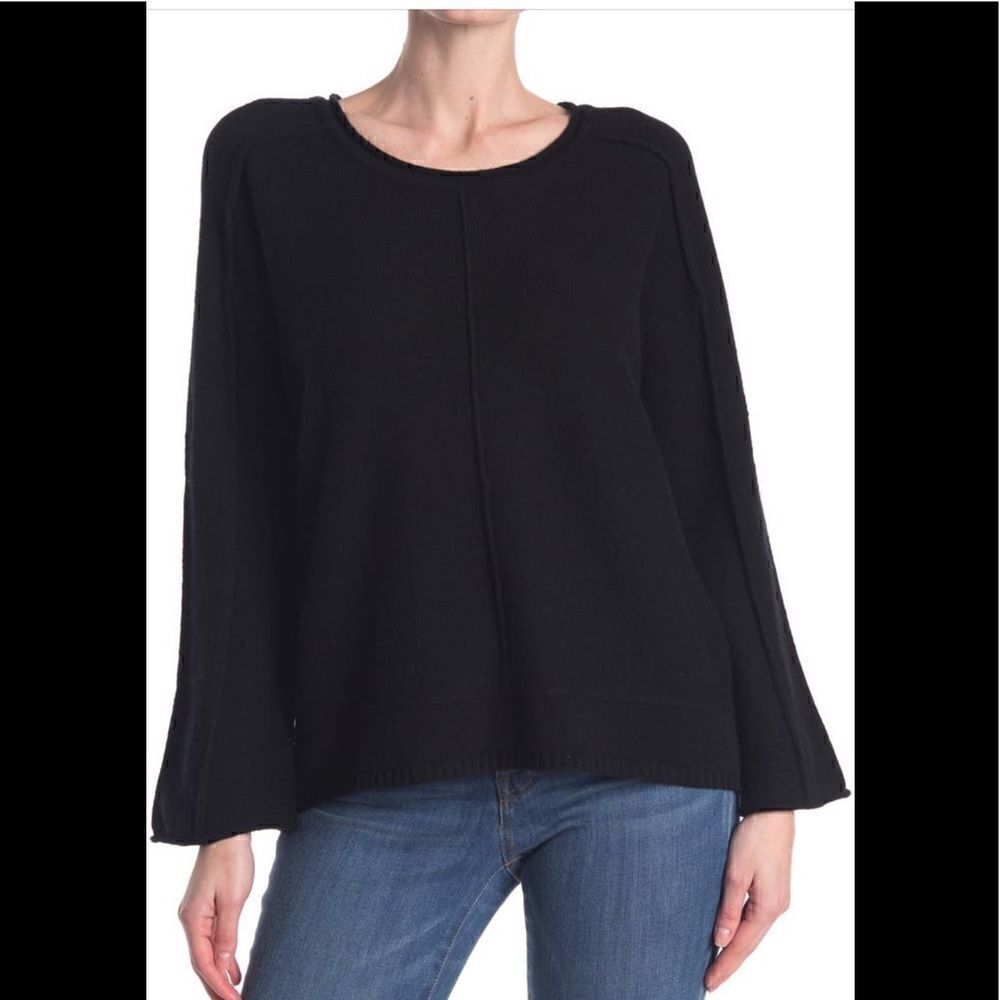 Quinn Women’s scoop neck cashmere blend sweater size S black NWT